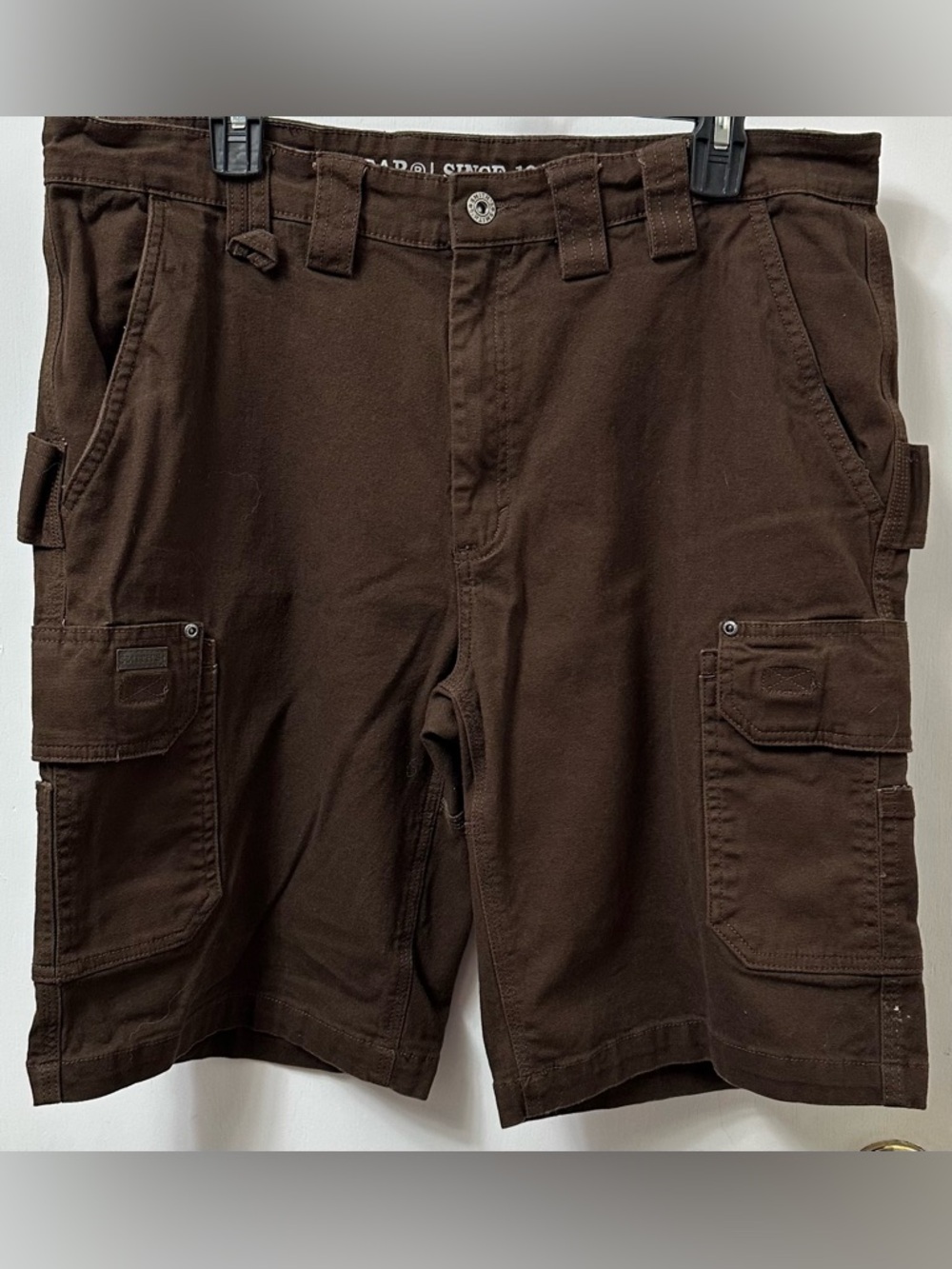 Men's Smiths Workwear Dark Brown Cargo Shorts with Multiple Utility Pockets